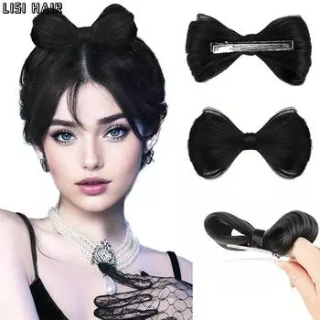 MISSQUEEN синтетический парик с бантом, булочки, прическа, шиньон, наращивание парика, 1 шт., элегантный парик для женщин, аксессуары для волос для повседневного использования 12cm