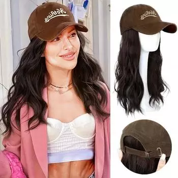 MISSQUEEN синтетический парик с регулируемой шляпой, удлиненная бейсбольная кепка, длинный прямой парик для женщин 50cm
