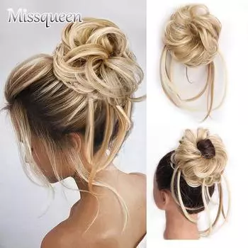 MISSQUEEN синтетический пучок для волос, искусственные волосы, шиньон, эластичные волосы с резинкой, пучок для волос, пончик, шиньон, грязные волосы для женщин