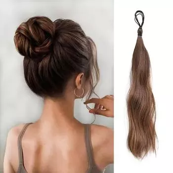 MISSQUEEN Синтетический пучок волос 18 дюймов с обертыванием для наращивания волос Пучок волос с волосами Волнистый пучок волос Конский хвост Волосы для женщин Повседневная прическа