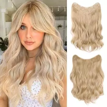 MISSQUEEN Синтетический длинный волнистый полный парик V-образной формы с заколками для наращивания волос, 5 зажимов, густые волосы, большие волнистые для женщин, повседневная одежда 50cm