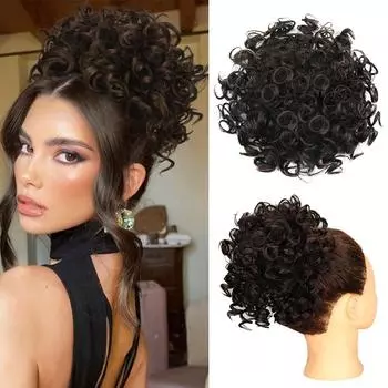 MISSQUEEN Волосы Пучок Синтетический Эластичный Завязка Свободная Волна Беспорядочный Кудрявый Конский Хвост Наращивание Волос Пучок Волосы Часть Для Женщин Повседневная Носка 25cm