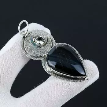 Мистический Питерсит, Подвеска из драгоценного камня с белым топазом, Подвеска из стерлингового серебра 925 пробы, Ожерелье ручной работы, Ювелирные изделия из натурального Питерсита для подарков 2.55