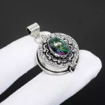 Мистический Радужный Топаз Драгоценный Камень Ручной Работы Стерлингового Серебра 925 Пробы Натуральный Мистический Кулон Подарки Ручной Работы Подвеска Ювелирные Изделия 1.57