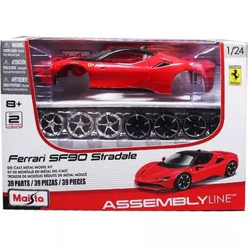Мисто Ассамблея 1:24 Ferrari SF90 Stradale DIY, Красный, популярные корейские игрушки, популярные корейские игрушки