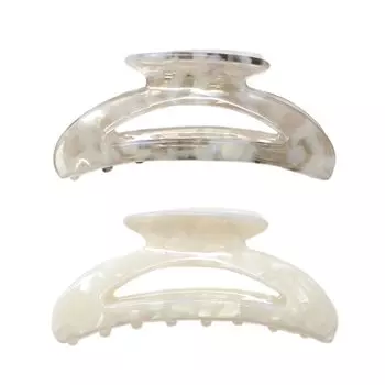 mitas Hair Large Set of 2 2 Clear Hair Tightly Bun Hair Bun Korean Hair Cute Accessory Clip, B-Gray, Pieces, Stylish, Material, Clip, Clip, Large,