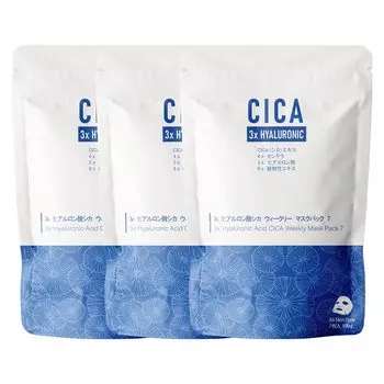 MITOMO Made in Japan CICA 3 Types of Hyaluronic Acid Cica Moisturizing Skin Care Moisturizing Face Mask Pack 3 Packs 21 Pieces [CCSA00001-B-100x003]