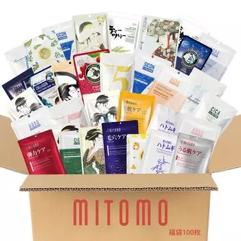 MITOMO Pack 100 Lucky Bags Beauty Festival Pack Сделано в Японии 100 интенсивных увлажняющих Lucky Bags Beauty Mask Pack Красивая кожа с 1 упаковкой в день