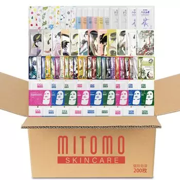 MITOMO SKINCARE 200 Lucky Bags Face Pack 100 Интенсивно увлажняющая увлажняющая тканевая маска Lucky Индивидуально натуральный уход за кожей, который подчеркивает