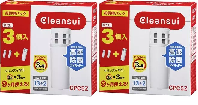 Mitsubishi Chemical Cleansui Cleansui Water Purifier Pot Type Cartridge Total of 3 Pieces Cartridge 2 Sets [Replacement CPC5Z]