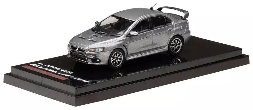 Mitsubishi Lancer Evolution X FINAL EDITION с демонстрационной моделью двигателя Titanium Gray Metallic 1/64