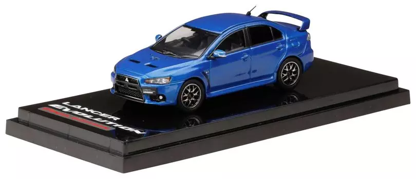 Mitsubishi Lancer Evolution X FINAL EDITION with engine display model Lightning Blue Mica 1/64
