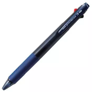 Mitsubishi Pencil 3 Color Ballpoint Pen Jet Stream Transparent Navy Easy to Write 0.7 SXE340007T.9
