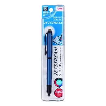 Mitsubishi Pencil 3-цветная шариковая ручка Touch Pen Jet Stream Stylus вращающаяся выдвижная синяя легко писать SXE3T24005P9 & 0.5