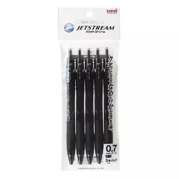 Mitsubishi Pencil Ballpoint Pen Jet Stream 5 Pieces Black Easy to Write Oil-Based 0.7 SXN150075P.24