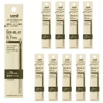 Mitsubishi Pencil Ballpoint Pen Refill Jet Stream Refill Black 10 Pieces Long-lasting 0.7 SXRML07.24 чёрный