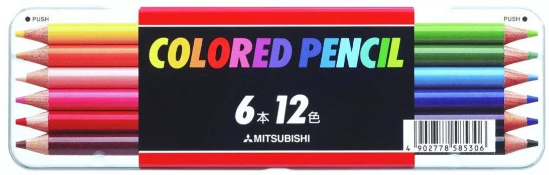 Mitsubishi Pencil Colored Pencil 512 Standard 6 Pieces 12 Colors K51212C