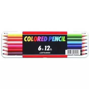 Mitsubishi Pencil Colored Pencil 512 Standard 6 Pieces 12 Colors K51212C