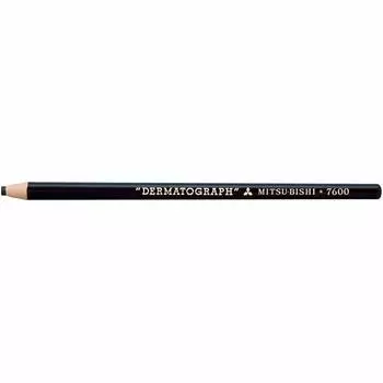 Mitsubishi Pencil Colored Pencil Dermatograph Black 1 Dozen Oil-Based No.7600 K7600.24