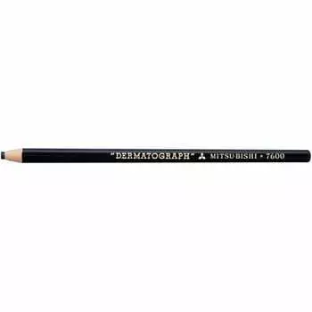 Mitsubishi Pencil Colored Pencil Oil-Based Dermatograph No.7600 Black 1 Dozen K7600.24