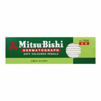 Mitsubishi Pencil цветной карандаш масляный дерматограф №7600 белый 1 дюжина K7600.1