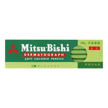 Mitsubishi Pencil цветной карандаш масляный дерматограф желтый зеленый 1 дюжина №7600 K7600.5
