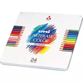 Mitsubishi Pencil стираемый цветной карандаш Uniarterase Color 24 цвета UAC24C