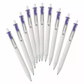 Mitsubishi Pencil Gel Ballpoint 10 Box Pen, Uni-Ball One, 0.38mm, Violet, Pens, UMNS38.12 фиолетовый