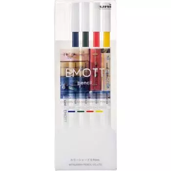Mitsubishi Pencil Mechanical Pencil EMOTT Pencil Color Core Sharp 4 Colors Nostalgic Color 0.9 No.3 M9EM4CL.NO3