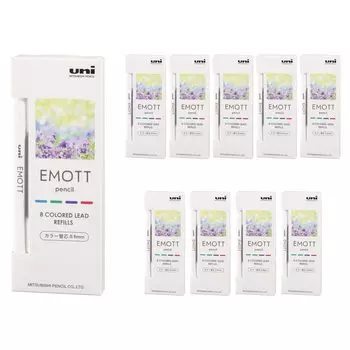 Mitsubishi Pencil Mechanical Pencil Lead EMOTT Emott Pencil 4 Colors Refresh Color 10 Pieces 0.9 No.1 HakoULE09MIX.NO1