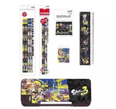 Mitsubishi Pencil New Enrollment Splat 3 Канцелярский набор Чехол для карандаша 2B Красный карандаш Линейка Ластик Карандаш (Колпачок карандаша) (Набор 6)