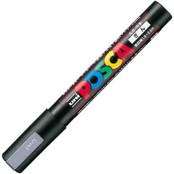 Mitsubishi Pencil Pen Posca Medium Point Round Core Silver 10 Pieces Water-based PC5M.26 серебряный