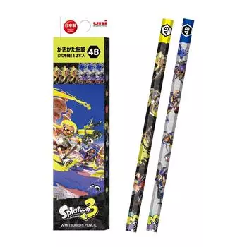 Mitsubishi Pencil Pencil Splatoon 3 STS3 4B 1 Dozen Paper Box K56414B