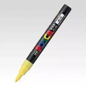 Mitsubishi Pencil Posca Fine Point Round Set of 2 Lead, Yellow, PC-3M.2,