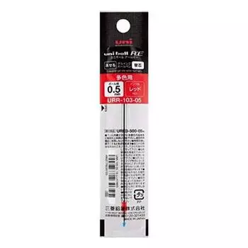 Mitsubishi Pencil RE3 Uni-ball Refills, 0.5mm, Red, 5-Pack