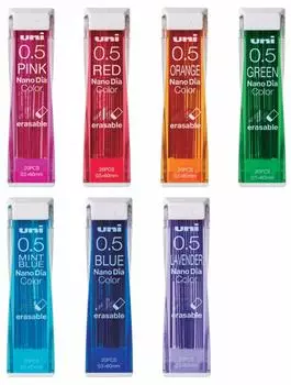 Mitsubishi Pencil Sharp Lead Uni Nano Diamond Color Lead 7 colors 7 types 7 pieces set 0.5mm uni0.5-202NDC