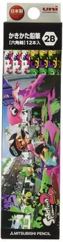 Mitsubishi Pencil Splatoon 2 STS2 2B 1 Dozen Paper Box K56242B