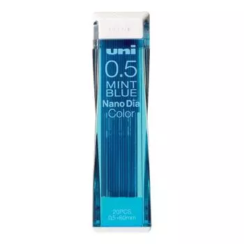 Mitsubishi Pencil Стираемый цветной грифель Nano Diamond Mint, Цветной, 0,5 мм, Синий, Набор из 10 штук, U05202NDC.32