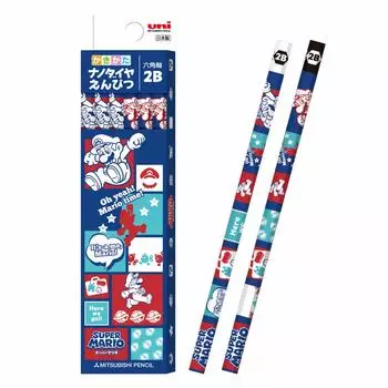 Mitsubishi Pencil Super Mario Pencil Equipped with Nano Diamond Core 2B 1 Dozen Paper Box K84092B чёрный