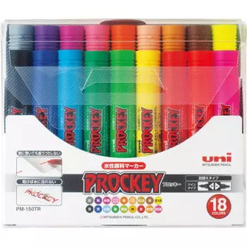 Mitsubishi Pencil water-based pen Plocky Twin 18 colors PM150TR18CN
