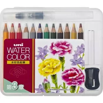 Mitsubishi Pencil Watercolor Pencil Uni Water Color Compact 12 Colors Chapter 3 UWCNCS12C3