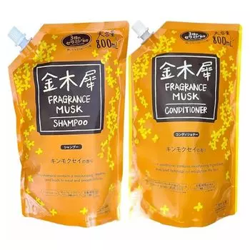 Mitsuei Osmanthus FRAGRANCE MUSK SHAMPOO Аромат османтуса Шампунь большой емкости x 2 пакета Набор для оптовой покупки Сменные пакеты кондиционера (Шампунь и (2 набора))