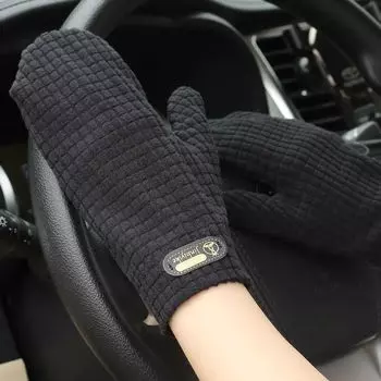 Mittens Thin Warm Fleece Handle Cover Electric Motorcycle Men and Women Couple Riding Windproof and Cold-Proof Warm Black One size