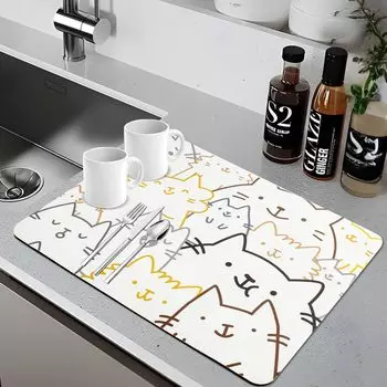 MITUKE Сушка посуды Сушка для кухни Быстросохнущий Впитывающий Впитывающий Мягкий Быстросохнущий Масло Легко использовать на кухне в офисе Коврик, Коврик, Коврик, Нескользящий
