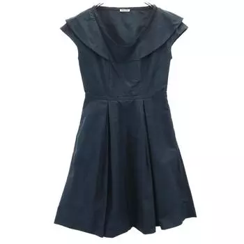 MIUMIU made in Italy No sleeve mini dress 40 Navy French Sleeves Women Used