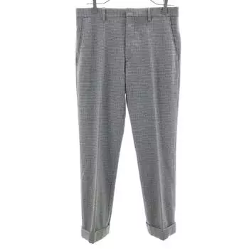 MIUMIU Made in Italy Wool Blend Houndstooth Pattern Slacks pants Women Used