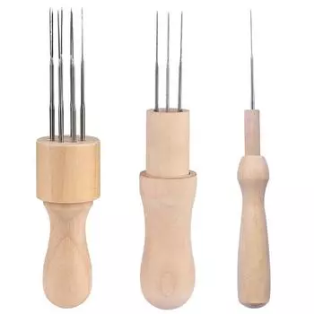 MIUSIE деревянная ручка, шерстяные иглы для валяния, инструменты, игла для валяния, инструменты для самостоятельного изготовления, аксессуары для шитья своими руками, ручная работа, работа 3 Needles