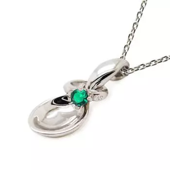 miwahouseki Happy Scooping Baby Spoon Baby Ring ожерелье с изумрудом, камень рождения в мае, годовщина [Miwahouseki] и