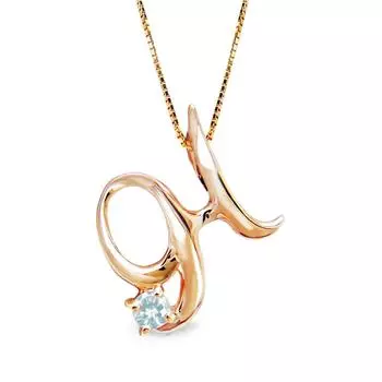 miwahouseki Initial H Pink Gold Alphabet Necklace with Selectable Birthstone [Miwahouseki] (June Moonstone)