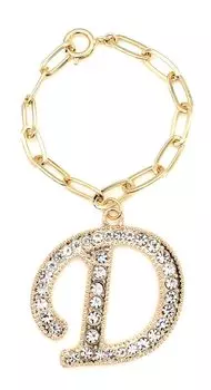 miwaki Сумка Подвеска Инициал Подвеска Брелок Инициал Алфавит Квадратная Цепочка Мужские Женские Аксессуары Золотой Шарм02 D